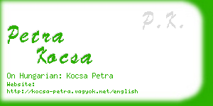 petra kocsa business card